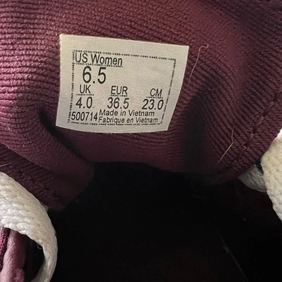 Vans Low Top Ward Canvas Burgundy shoes woman’s size 6.5 - Picture 15 of 15